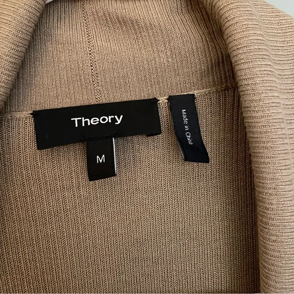 Theory Dorinsa O Honey Open Cardigan Duster Sweater - Picture 3 of 11